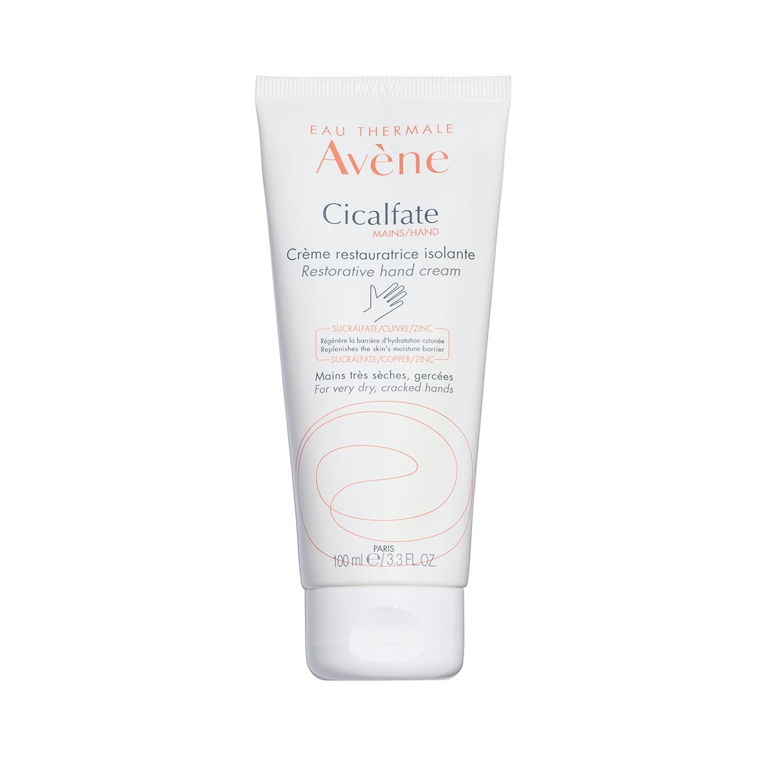 Av&amp;egrave;ne Cicalfate Hand Cream, Intense Nourishing Lotion for Dry Cracked Hands, 3.3 Oz