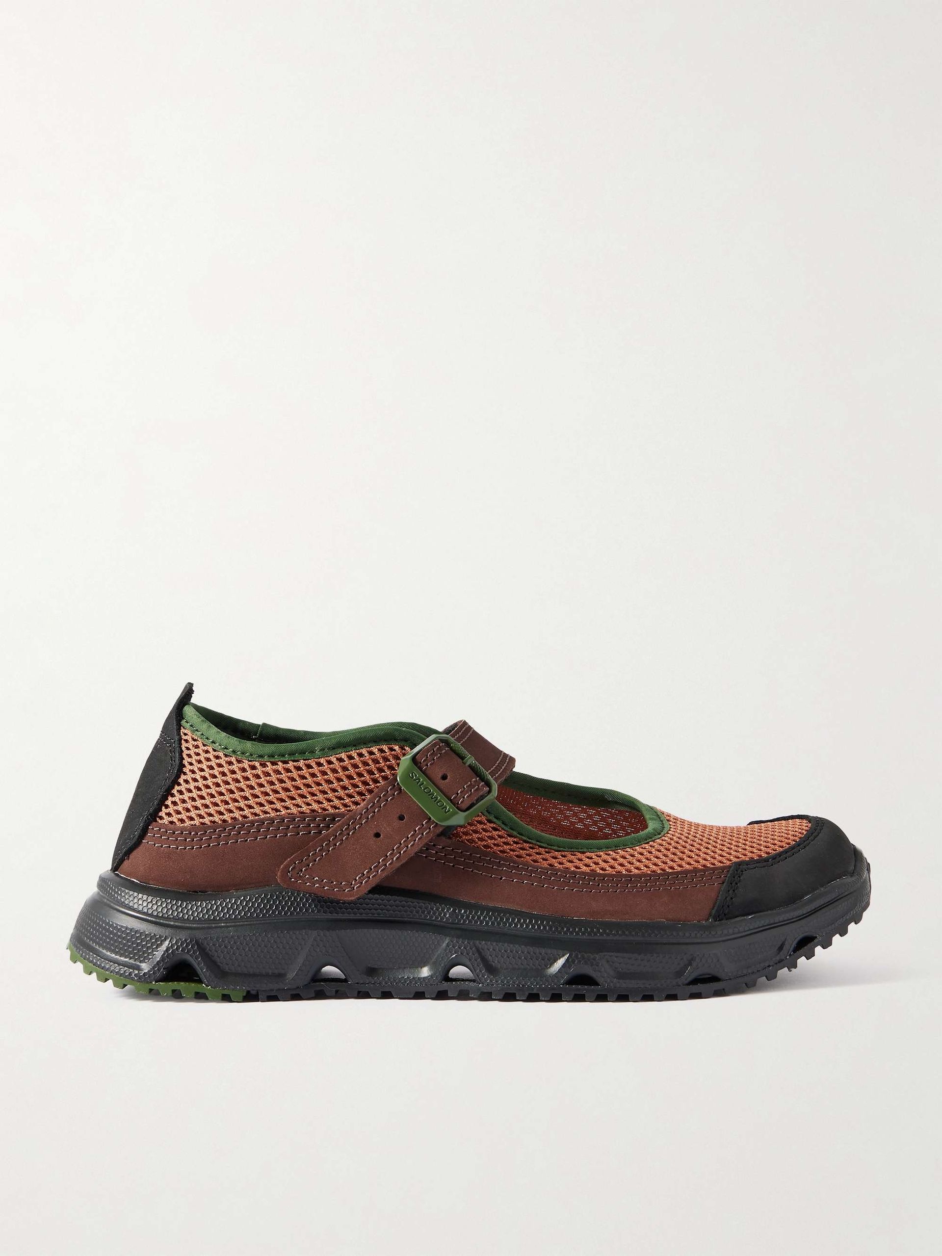 Rx Marie Jeanne Collapsible-Heel Mesh and Nubuck Sneakers