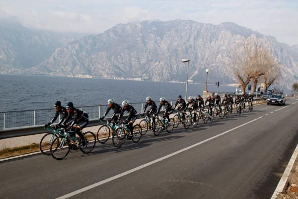 The team are in the area to scope some of the climbs in this year's Giro del Trentino.