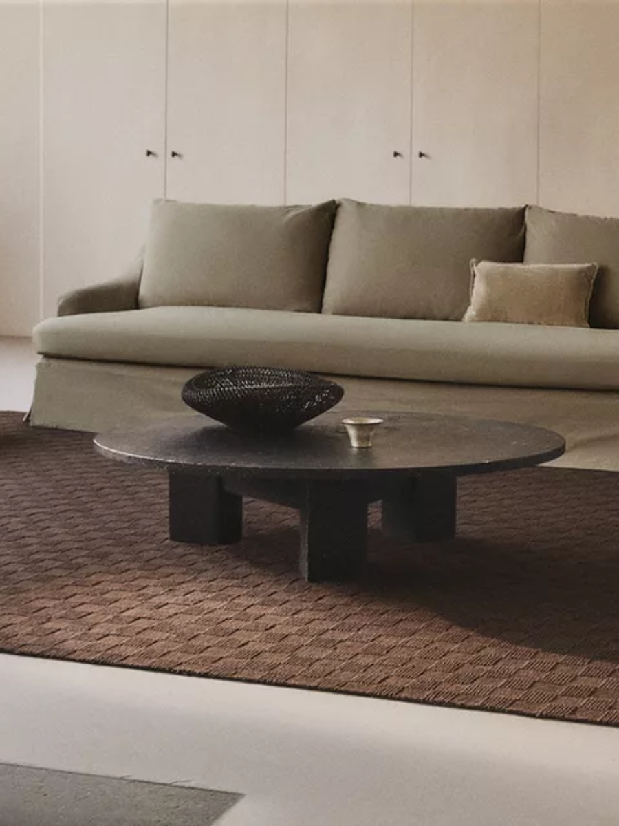 Zara Home x Vincent Van Duysen clad in chocolate brown and muted moss green furniture and accessories