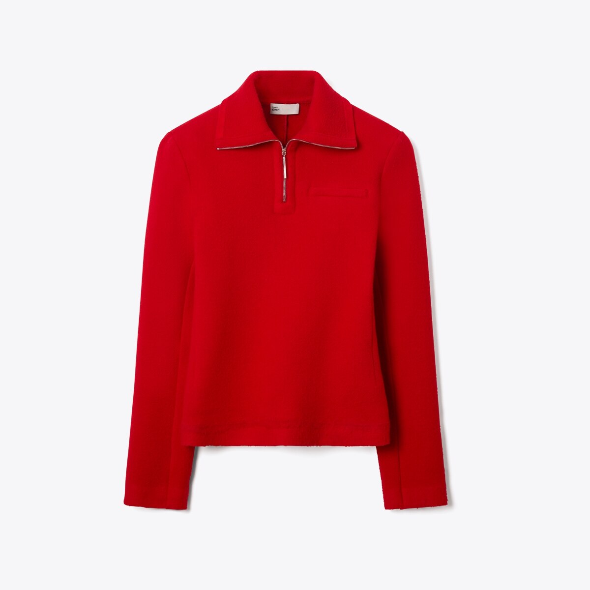 Half-Zip Wool Sweatshirt in Red, Size Xxs