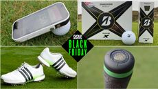 A Black Friday graphic with four pictures around it