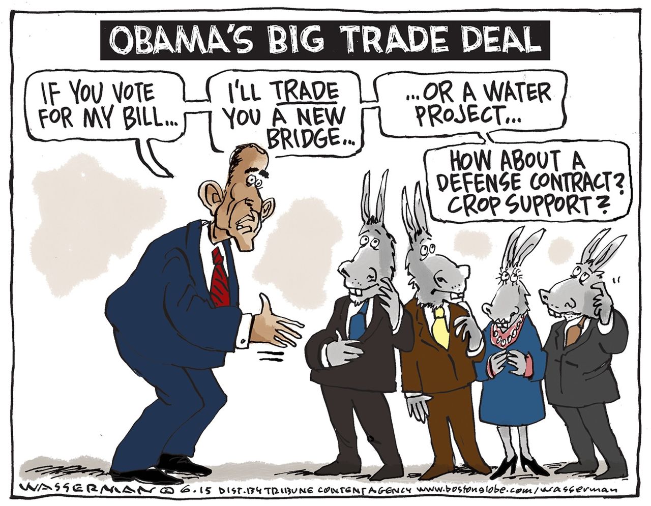 Obama cartoon Pacific Trade Deal