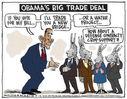 Obama cartoon Pacific Trade Deal