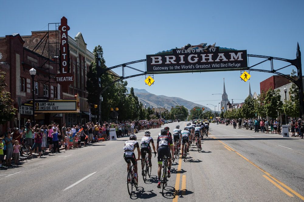Fans came out in Brigham to see the race pass through.