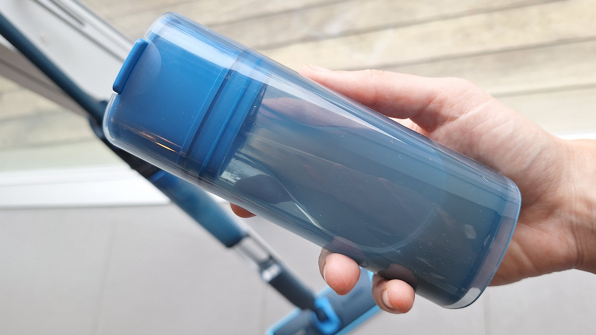 Philips OneUp 5000 electric mop in reviewer's kitchen