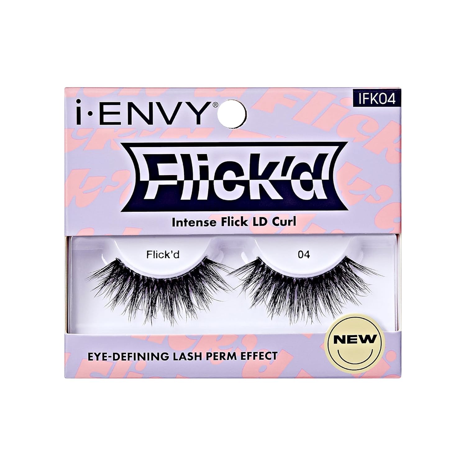 I-Envy False Lashes Flick'd D-Curl Strip Lashes Volume Bouncy Natural Clear Band Cat Eye Dramatic Trendy Extensions Reusable Eye Lashes (04)