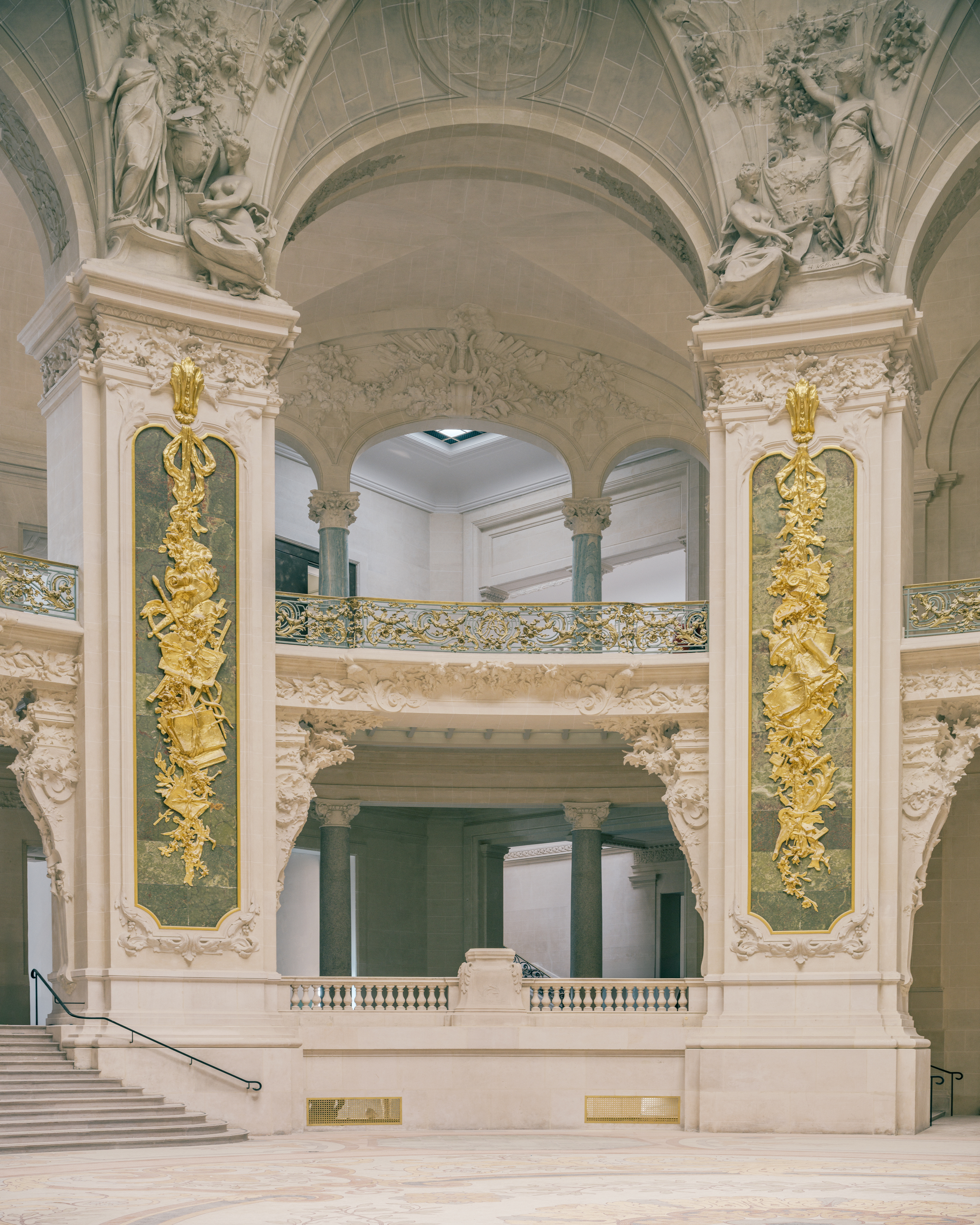 Grand Palais reopened with green framing and gorgeous stucco interiors renovated by chatillon architectes