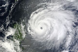 Typhoon Tembin satellite image.