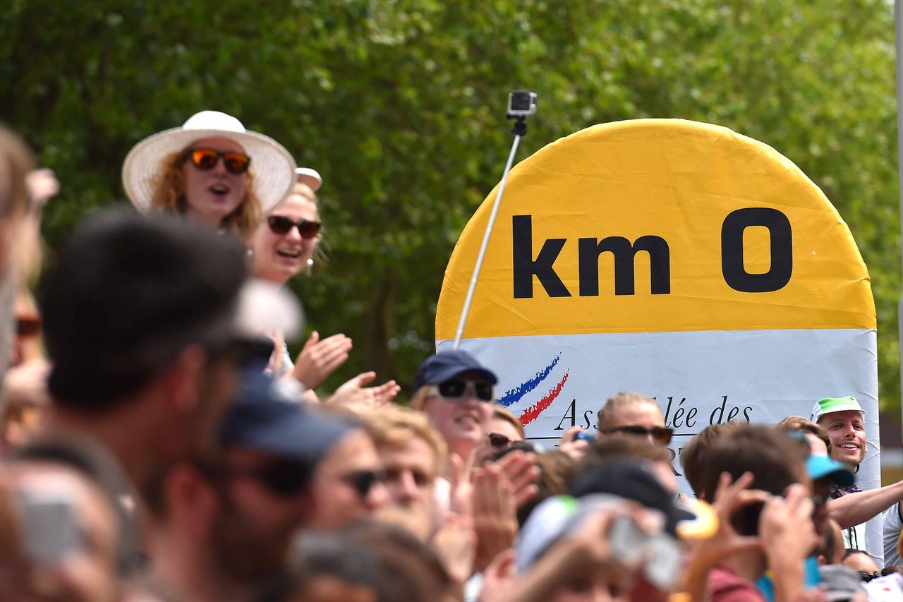 The start of stage 2 of the Tour de France in Utrecht