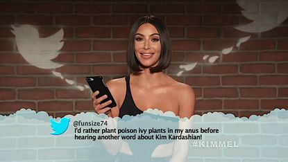 Kim Kardashian reads a mean tweet