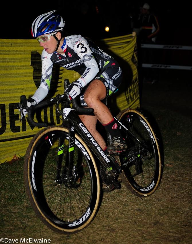 Kaitie Antonneau (Cannondale Cyclocrossworld.com) was handling the conditions far better than most