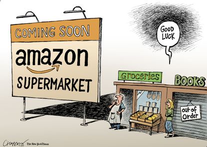 Editorial cartoon U.S. Amazon buys Whole Foods