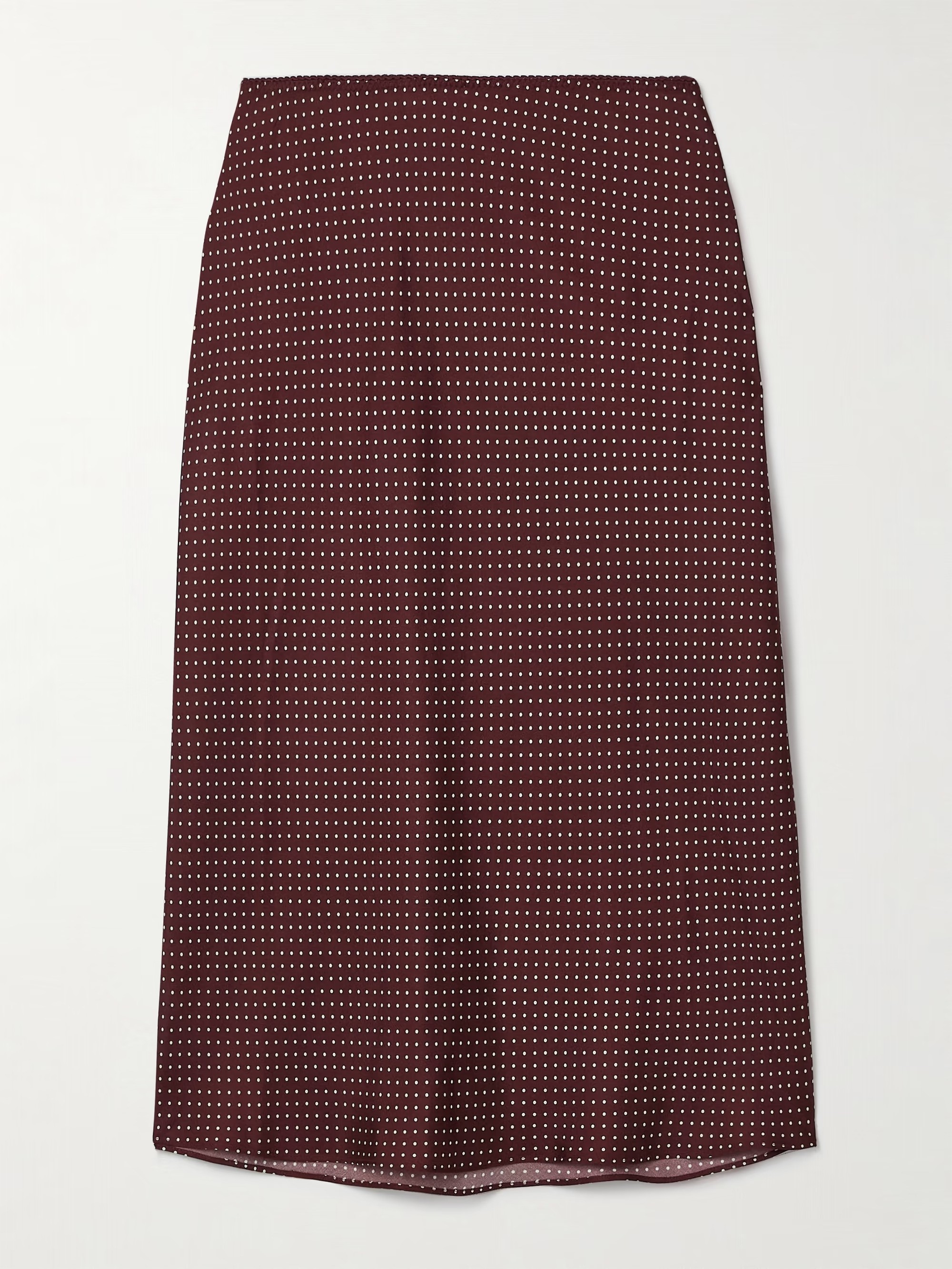 D&amp;Ocirc;EN Elowette polka-dot silk-blend twill midi skirt