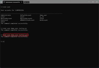 Enable Windows 11 account with Command Prompt