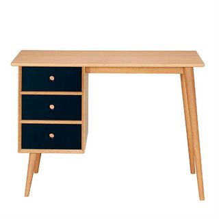 marks and spencer wooden desk with black drawers