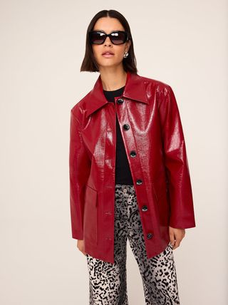 Beatrix Red Vinyl Jacket