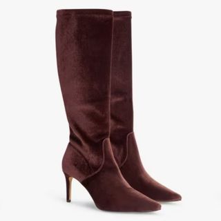 Burgundy heeled boots from John Lewis