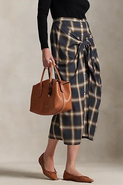 Polo Ralph Lauren, Plaid Tie Front Skirt