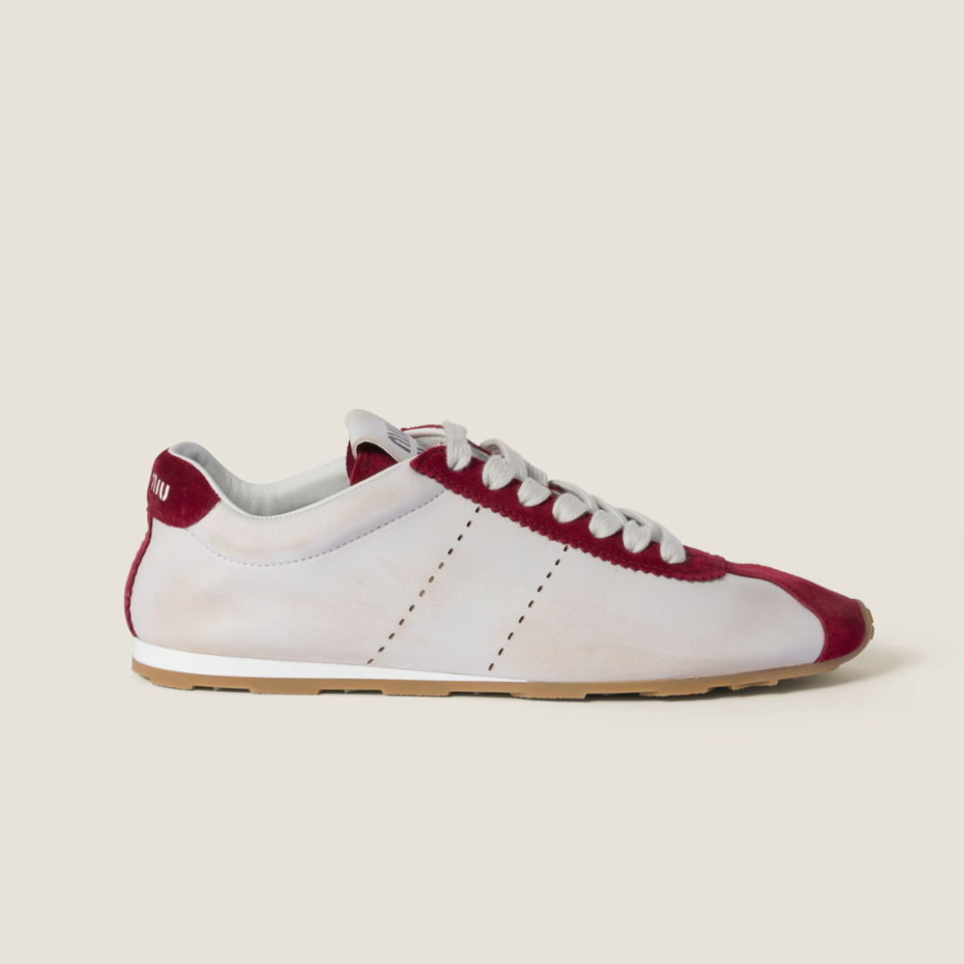 Miu Miu, Plume Nappa Leather and Suede Sneakers