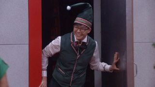 Derek Xiao as a elf on Big Brother Reindeer Games