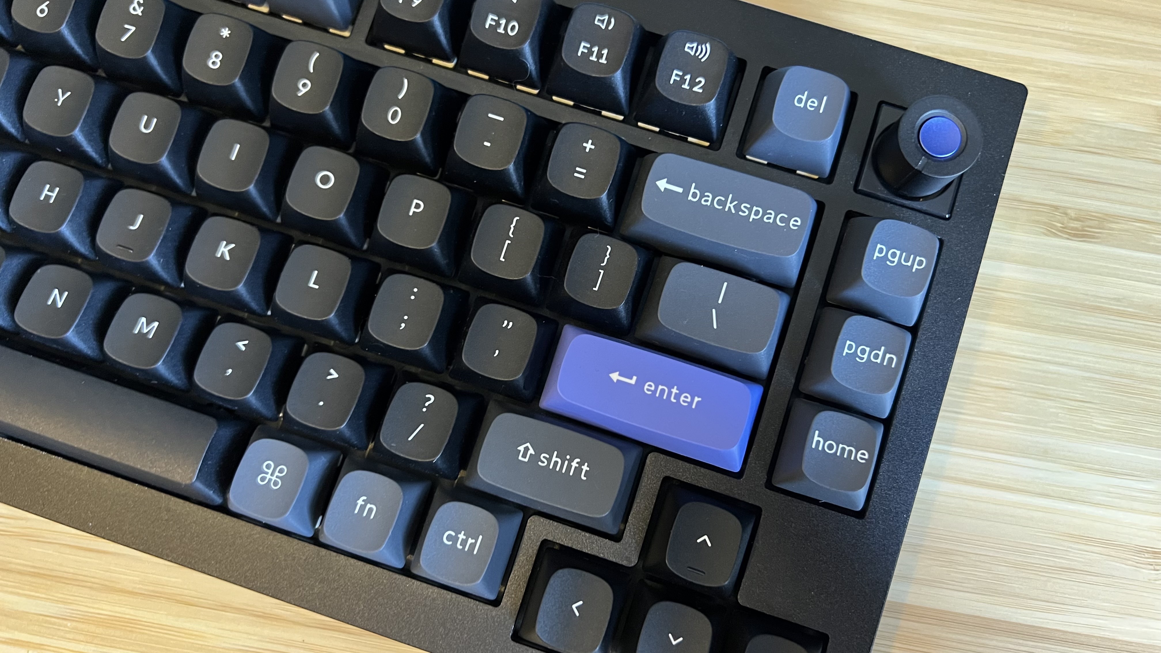 Keychron Q1 HE 8K gaming keyboard on a wooden desk