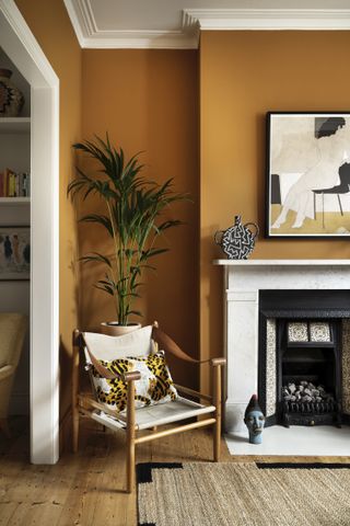 dark orange living room