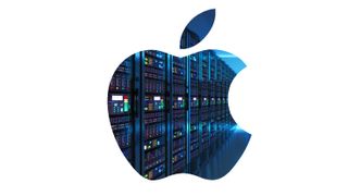 Apple logo with data inside