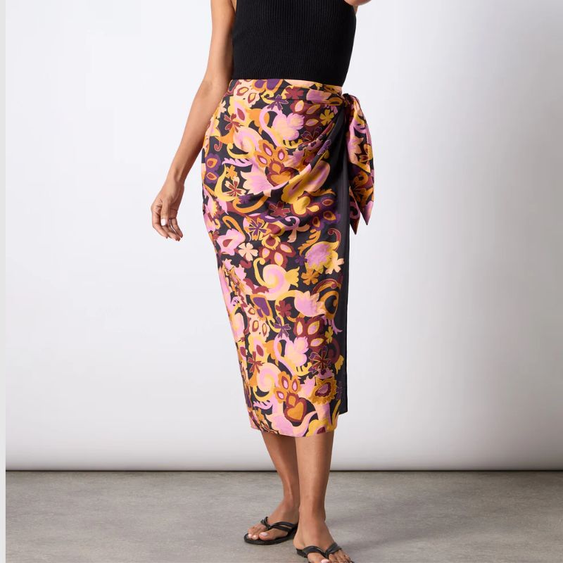 paisley wrap skirt