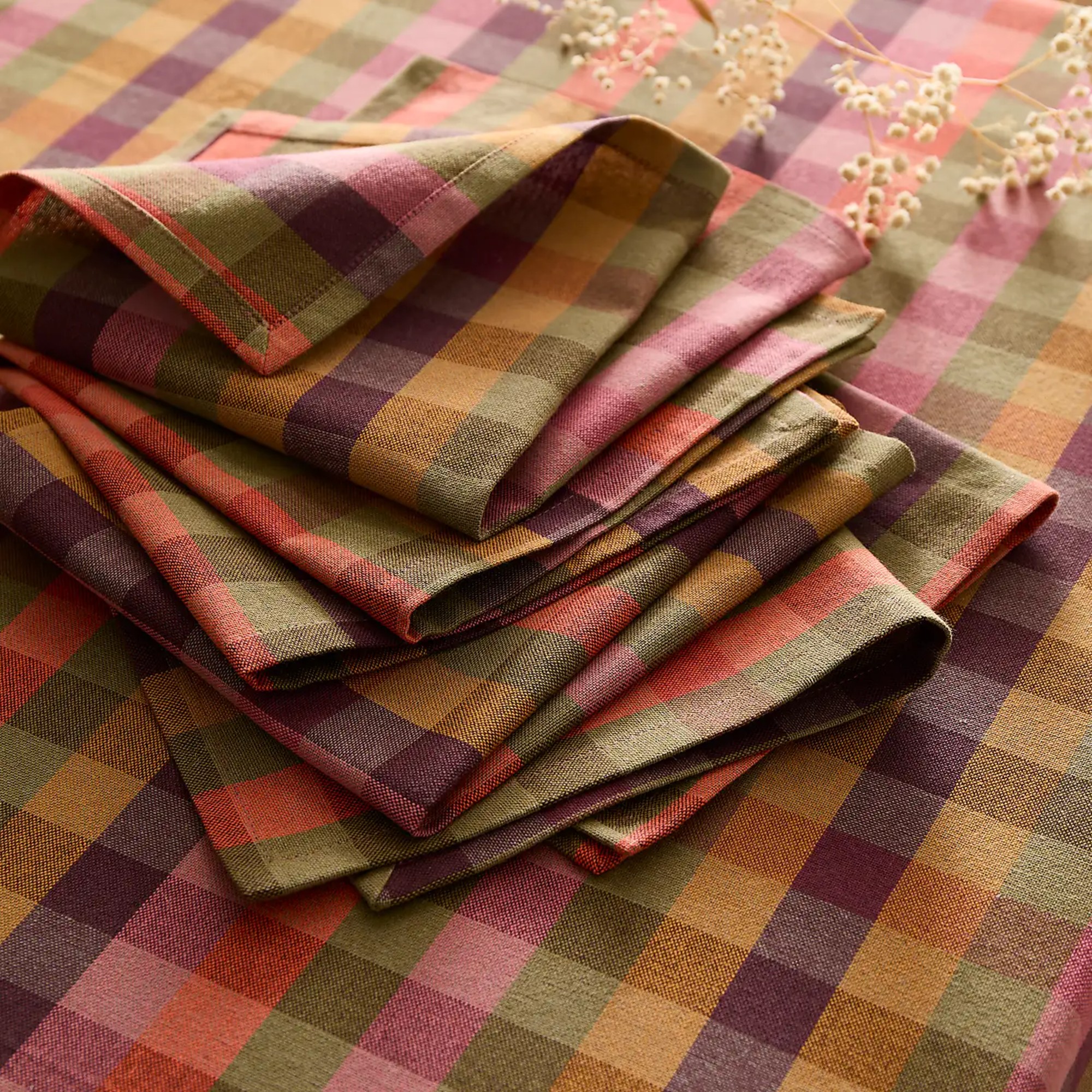 Dunelm Pack of 4 Multi Check Napkins