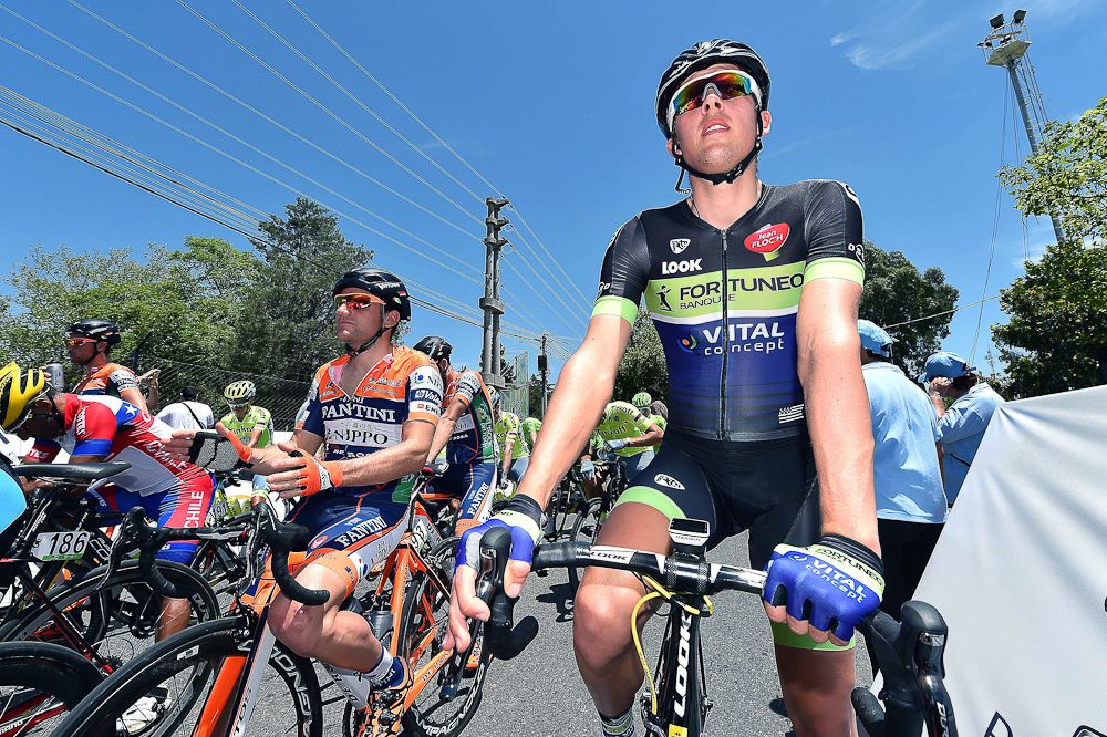 Riders wait for the start of stage 2 at the Tour de San Luis.