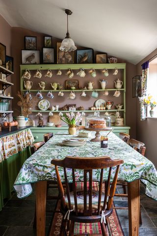 colourful cottage kitchen with dresser