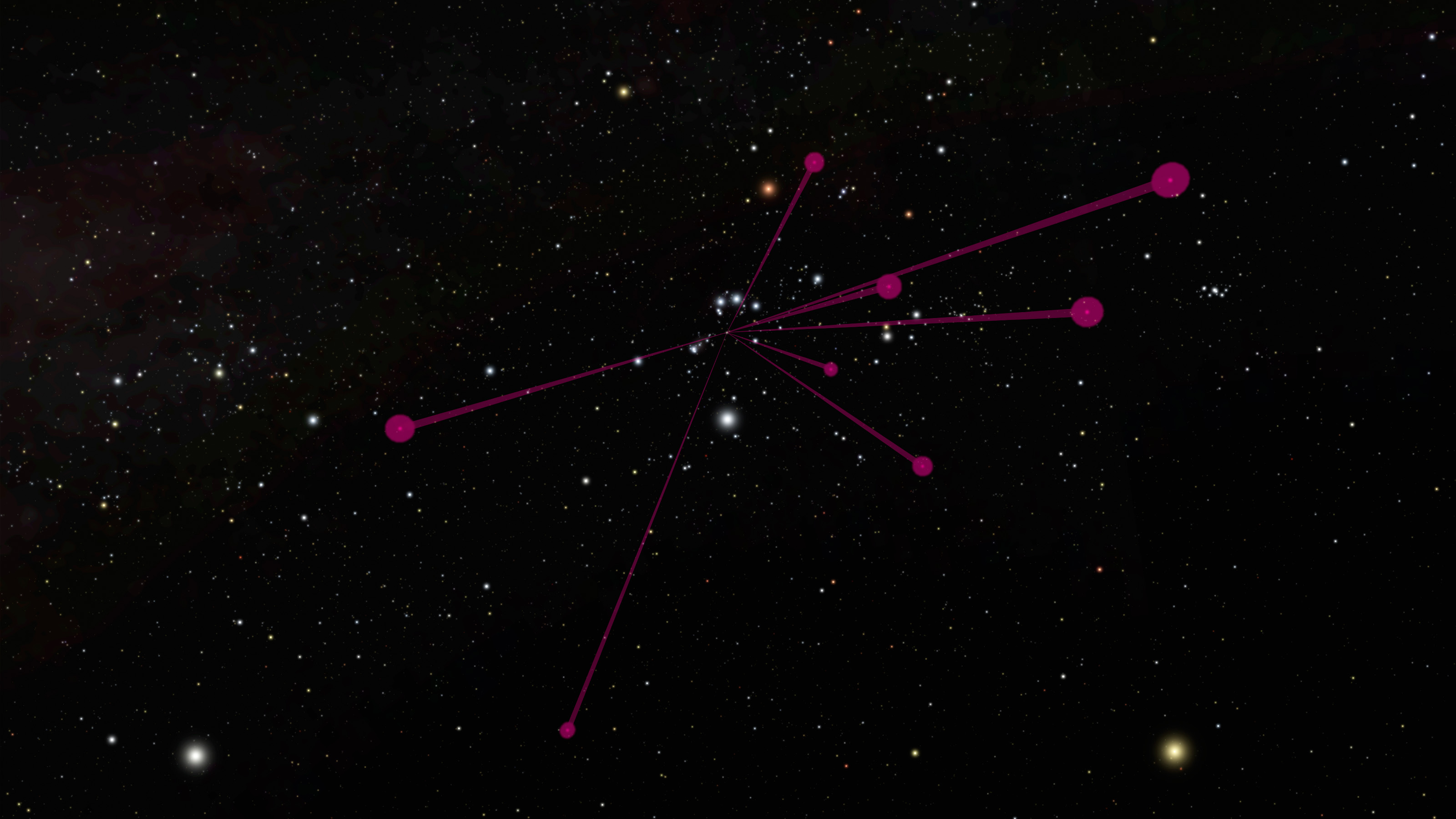 The locations of brown dwarfs discovered by NASA's Wide-field Infrared Survey Explorer, or WISE, and mapped by NASA's Spitzer Space Telescope, are shown here in this diagram. The view is from a vantage point about 100 light-years away from the sun, looking back towards the constellation Orion.