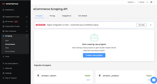 Smartproxy websie eCommerce scraping API