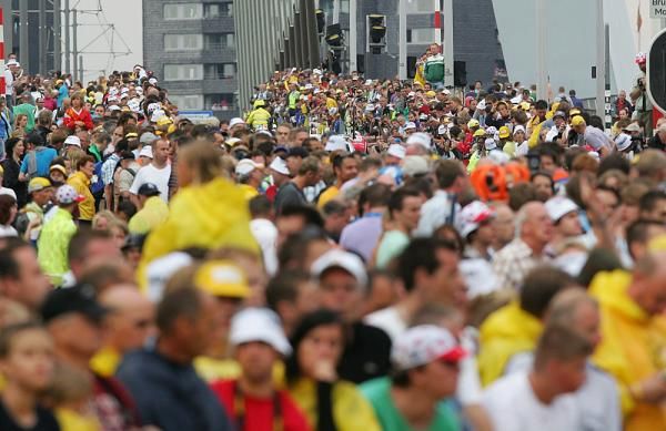 Huge crowds lined Rotterdam for the Tour's depart.