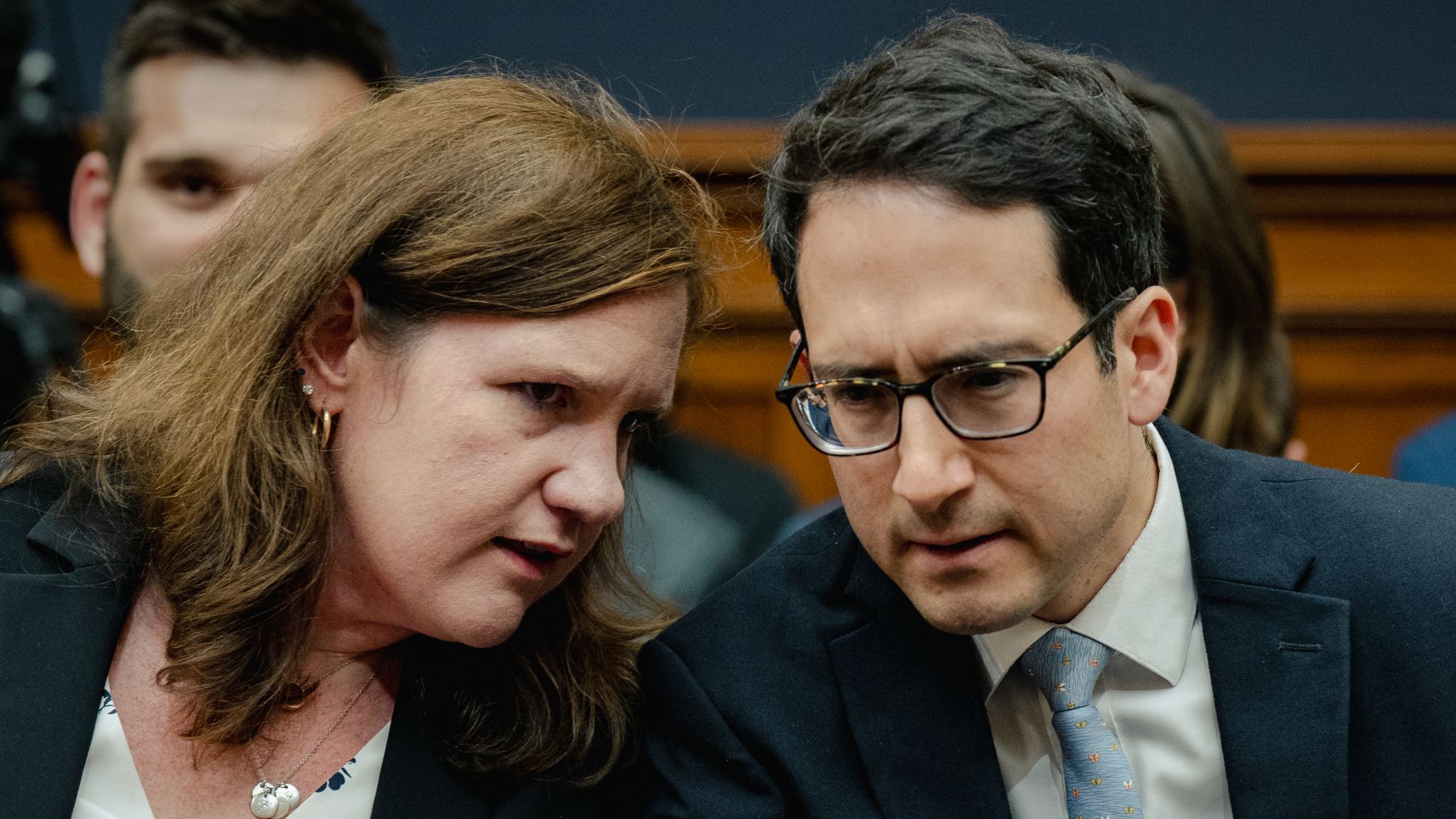 Democratic FTC Commissioners Rebecca Slaughter and Alvero Bedova, both fired by President Donald Trump