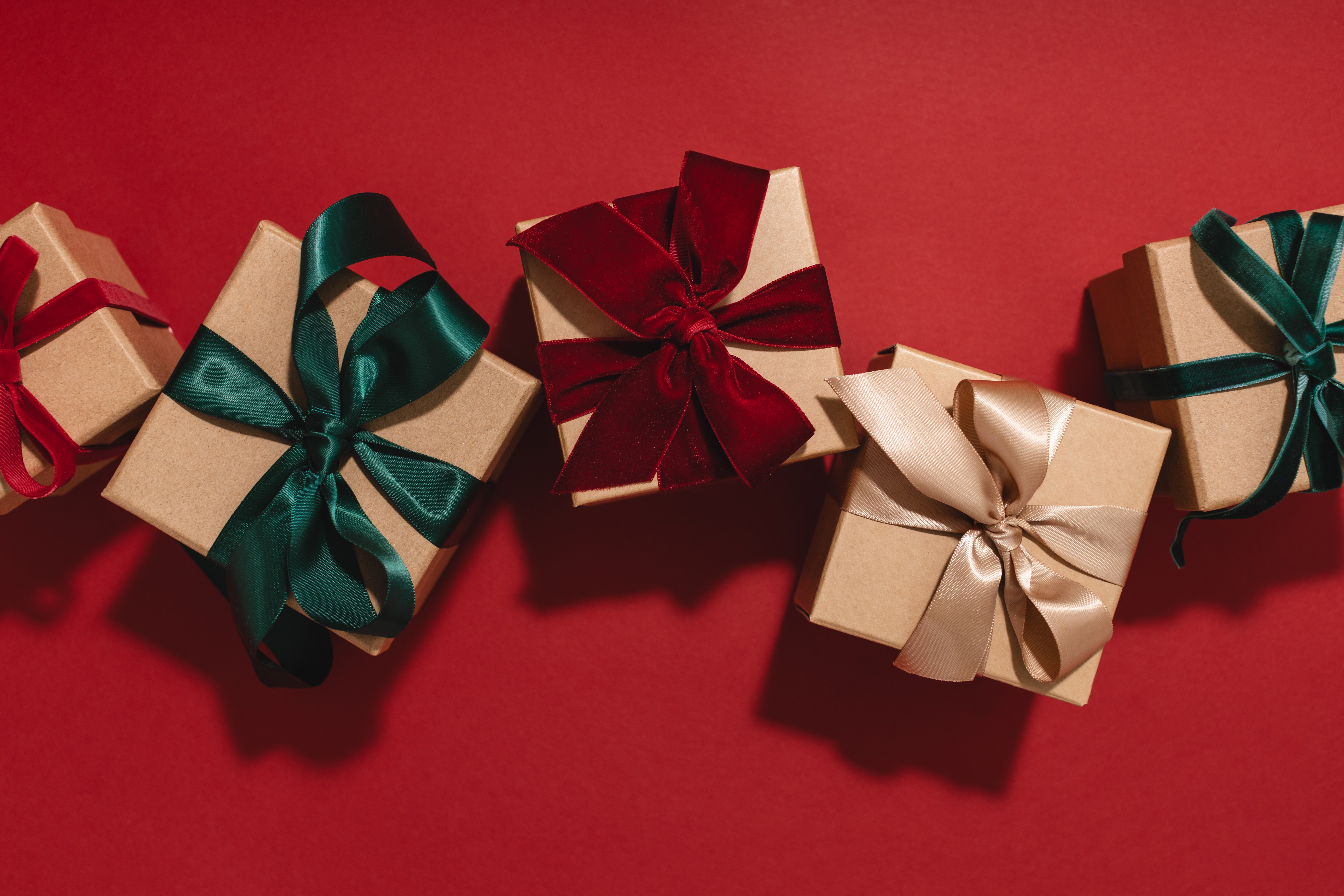 Light brown boxes with big bows