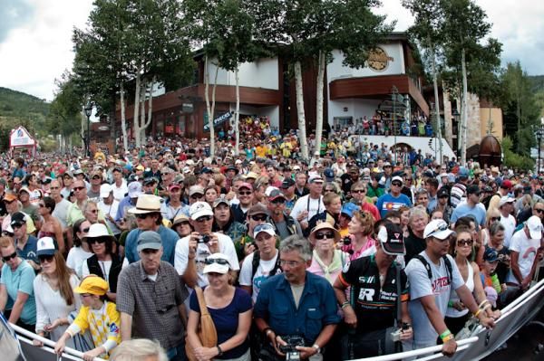 Huge crowds at today's podium in Vail.