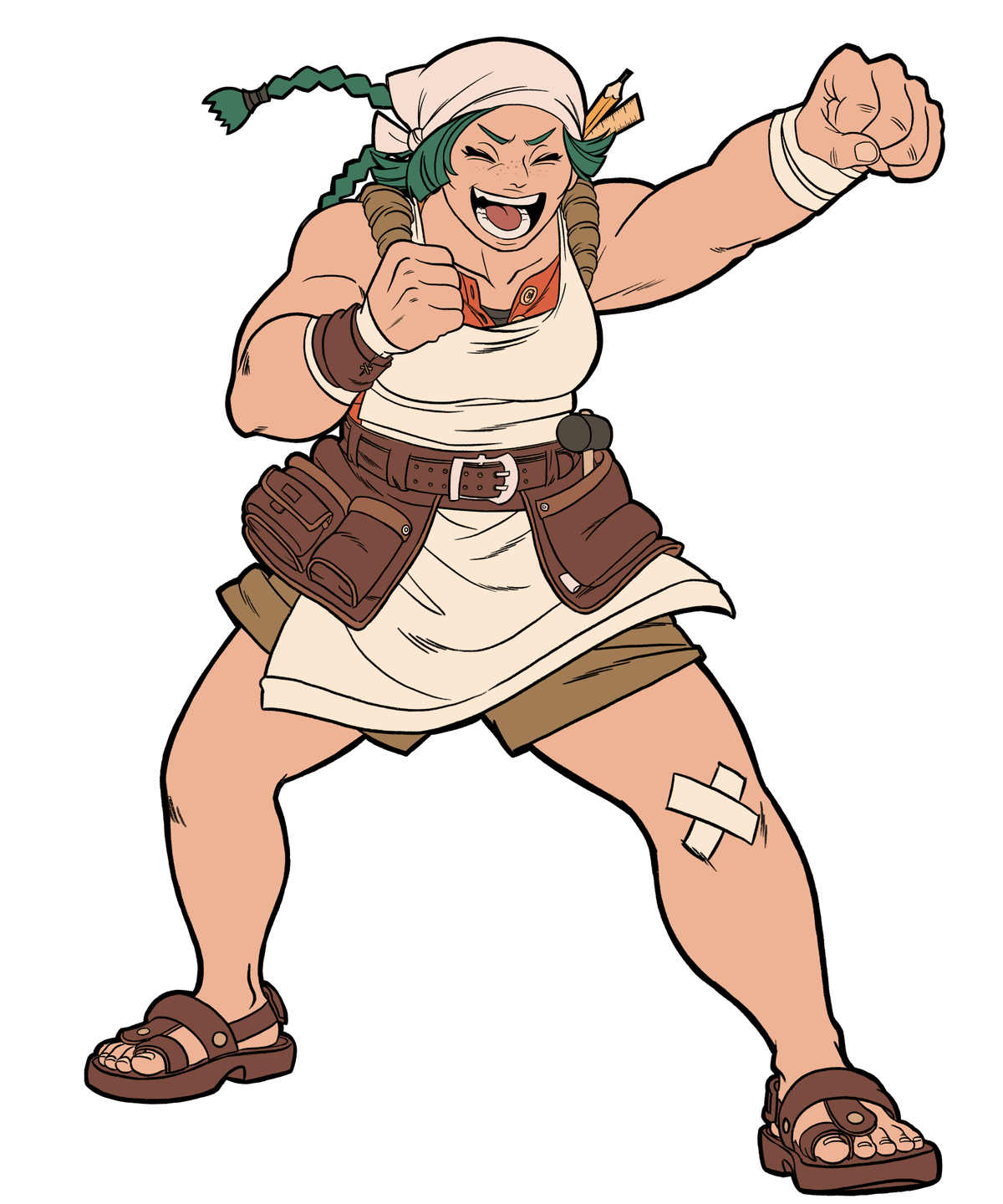 Tanuki Pon's Summer; cartoon character art for a video game
