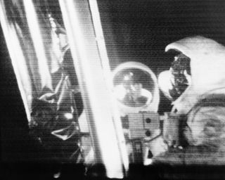 Armstrong and Aldrin in Lunar Module