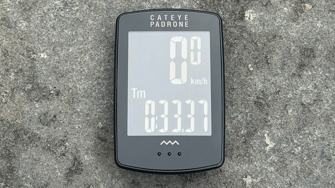 The Cateye Padrone close up showing screen details