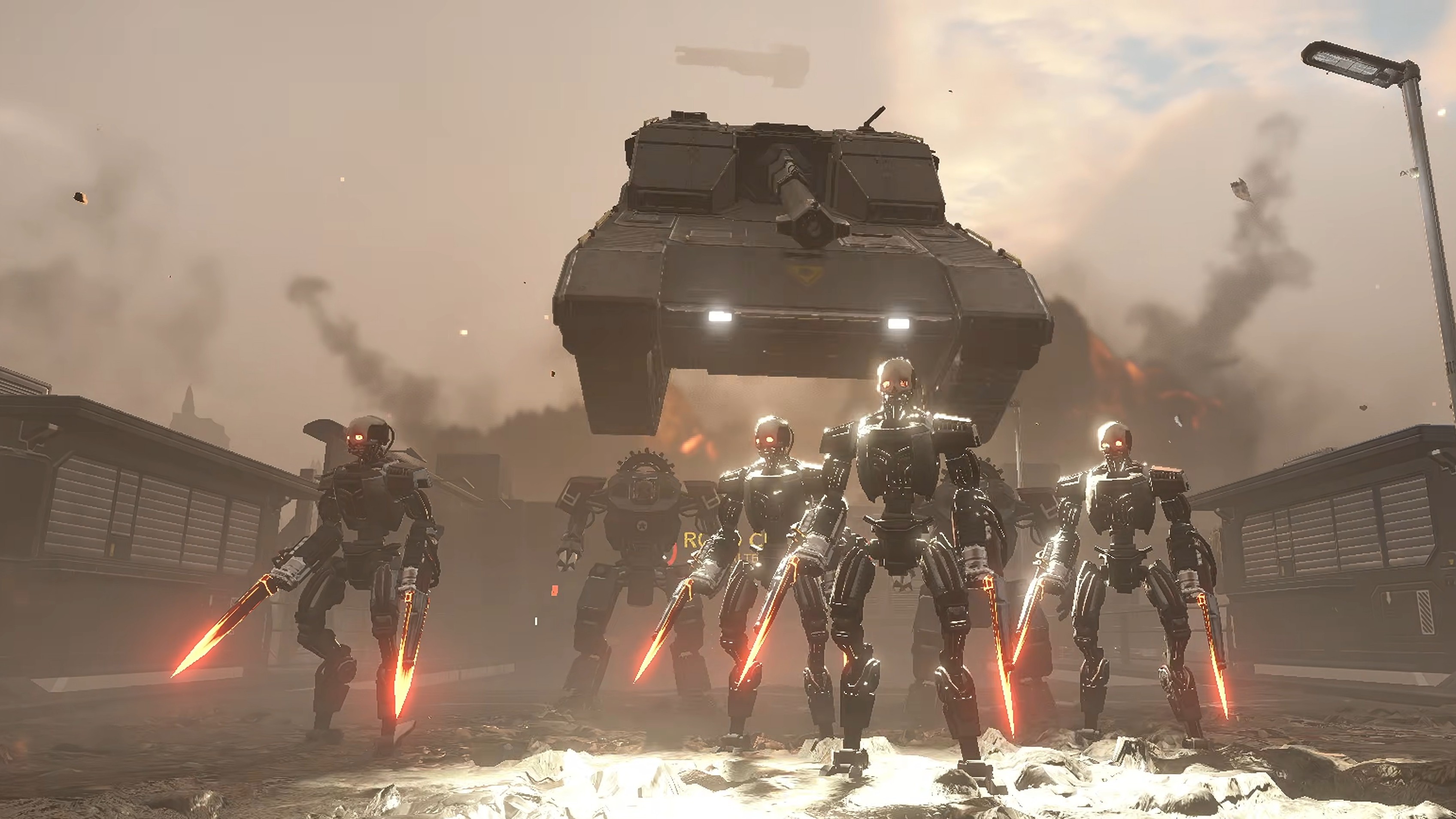 A screenshot of Helldivers 2's new Bastion tank taken from a trailer for the vehicle.