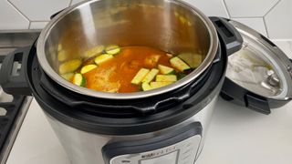 A thai red curry cooked in the Instant Pot Duo Nova