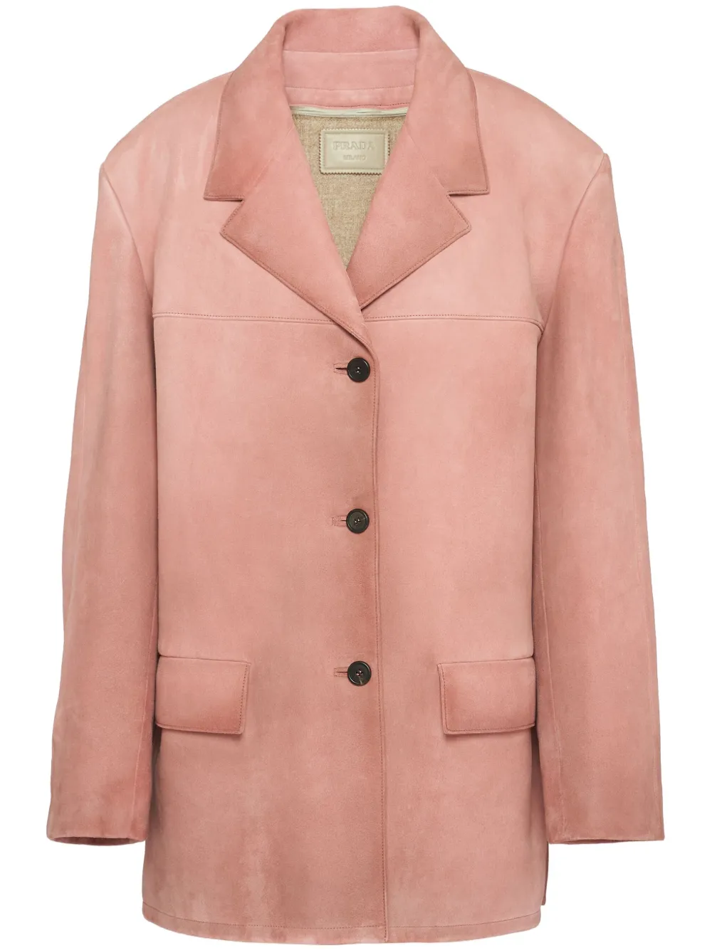 Prada Single-Breasted Suede Blazer | 36
