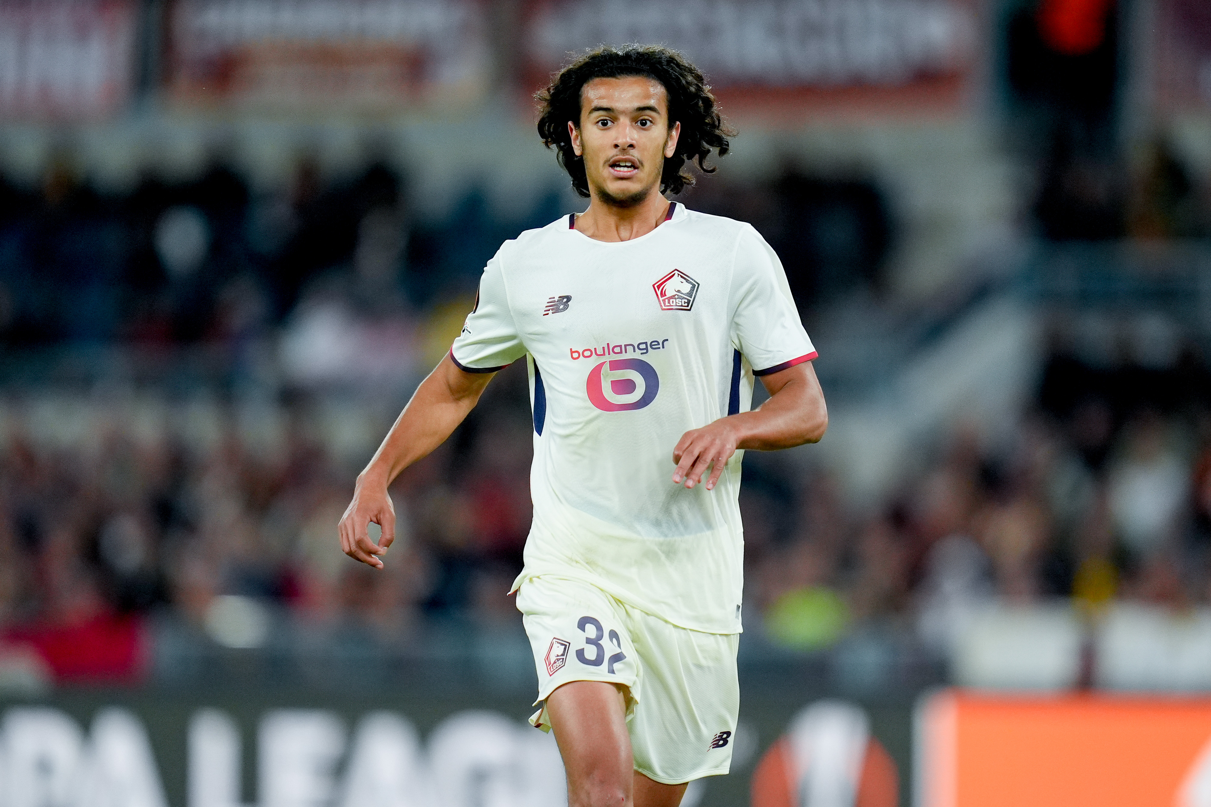 Ayyoub Bouaddi in action for Lille this season