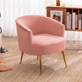 pink armchair from wayfair