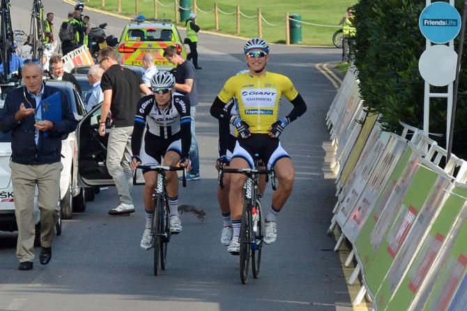 Marcel Kittel rides to the start