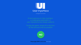 User Inyerface landing page