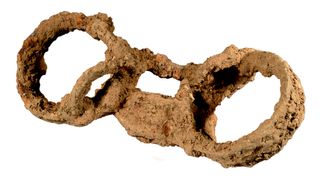 The Great Casterton Roman burial shackles were found locked around the skeleton's ankles.