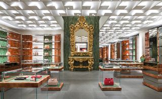 Dolce & Gabbana’s Milan flagship with vast 18th-century gold-leaf mirror